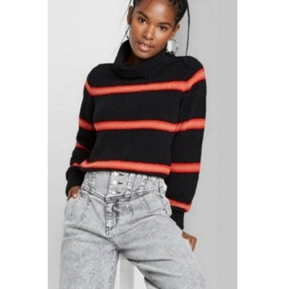 Wild Fable Striped Turtleneck Pullover Sweater NWT - Picture 1 of 10